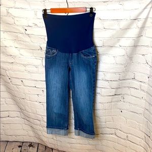 Oh Baby by Motherhood Capri Cuffed Blue Jeans Size Small
